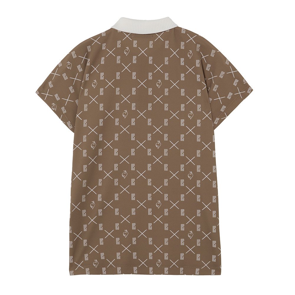 ルコックスポルティフ（lecoqsportif）（レディース）ゴルフウェア SUNSCREEN NIR Aラインシルエット 半袖ポロシャツ LG6SHS08L BW00