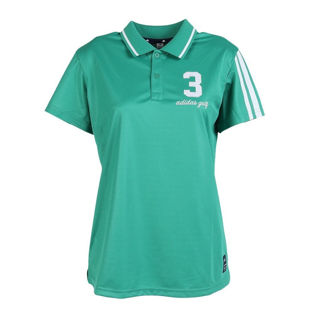 アディダス（adidas）（レディース）ゴルフウェア アシンメトリーストライプス シャツ OGH90-KM0856 GRN