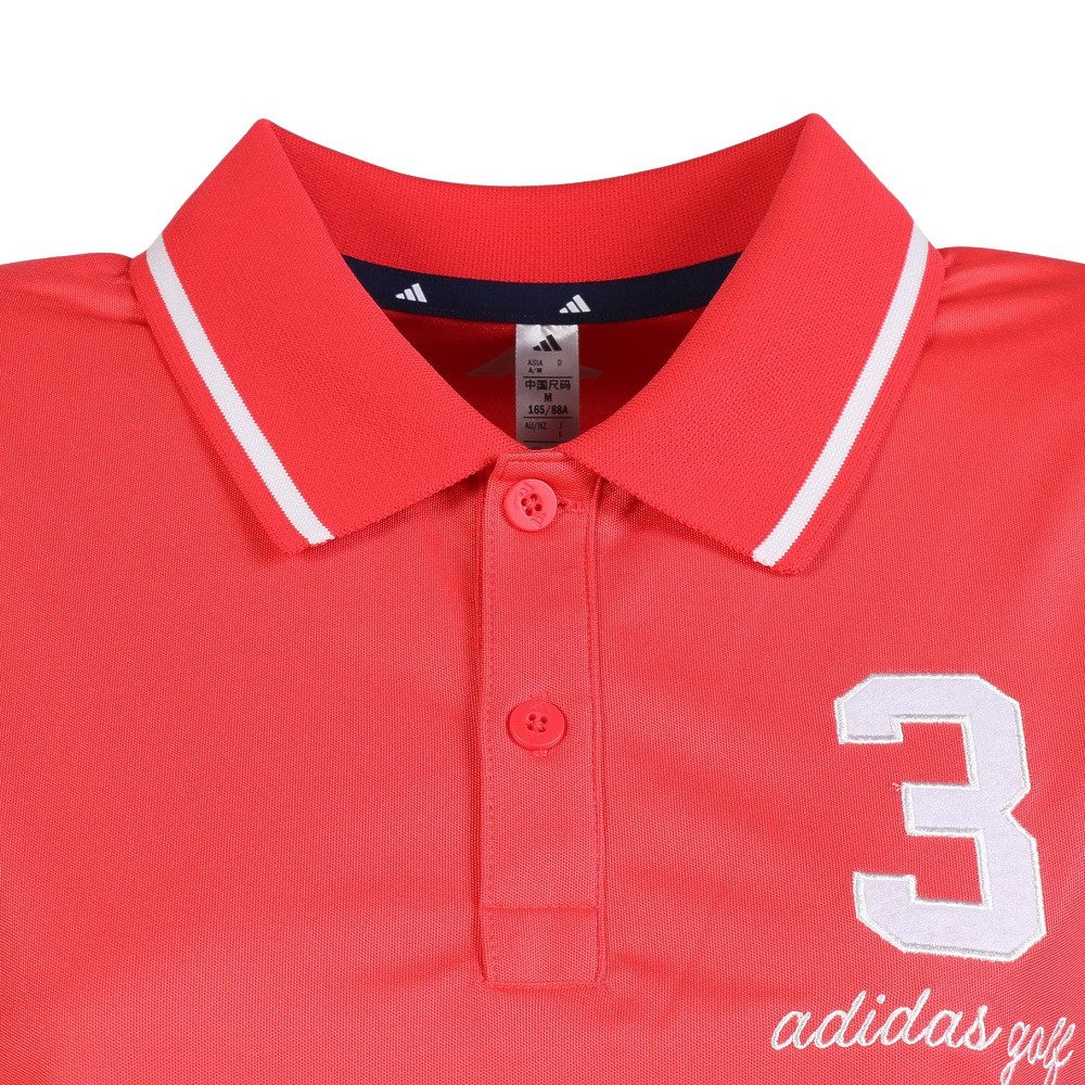 アディダス（adidas）（レディース）ゴルフウェア アシンメトリーストライプス シャツ OGH90-KM2218 RED