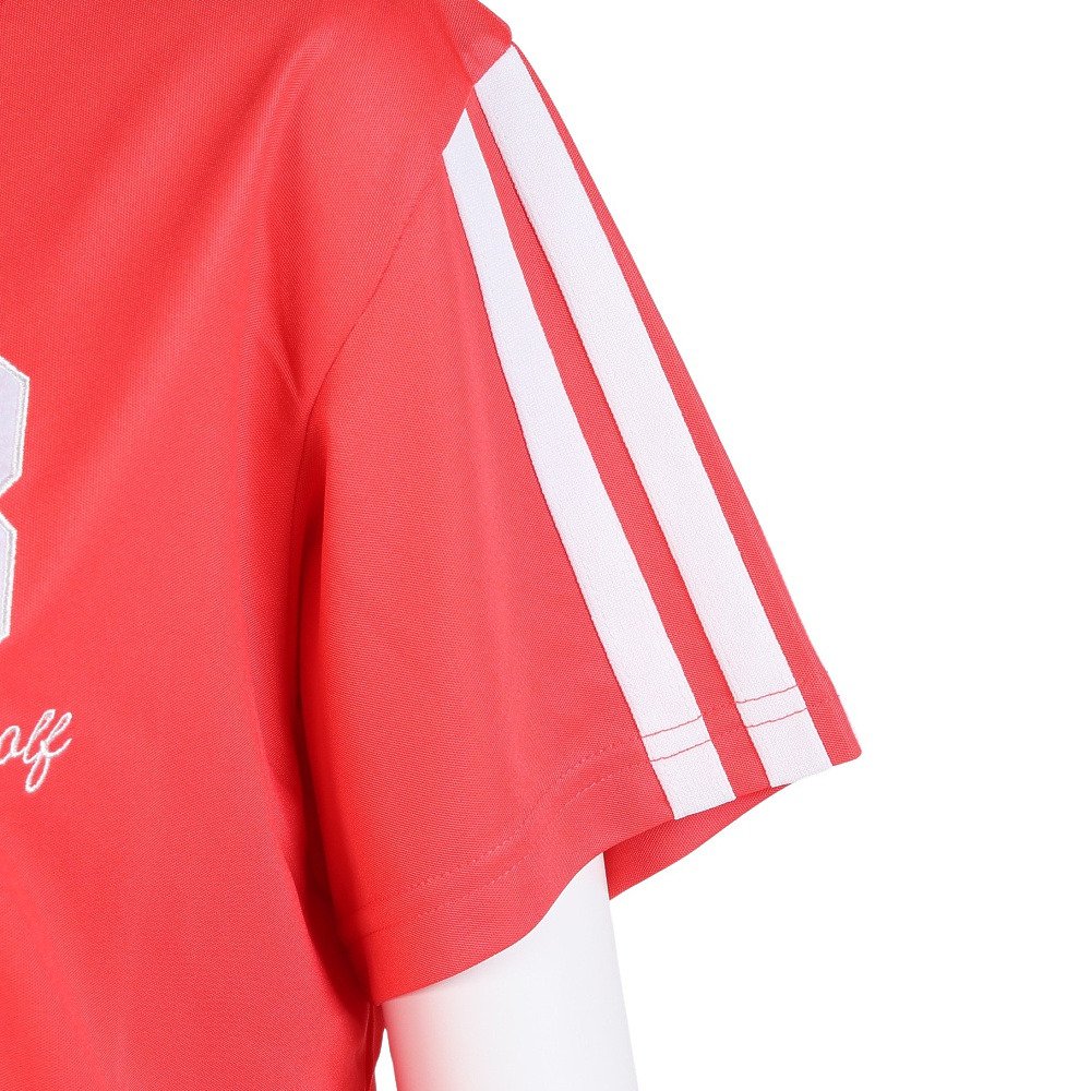 アディダス（adidas）（レディース）ゴルフウェア アシンメトリーストライプス シャツ OGH90-KM2218 RED