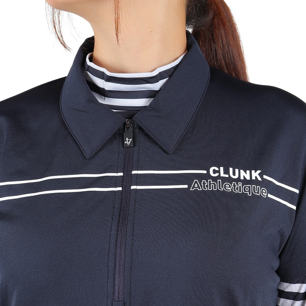 クランク（CLUNK）（レディース）ゴルフウェア ストレッチ 消臭 運動性 快適性 ハーフジップ アンダーセットポロシャツ CL5NUG03 NVY