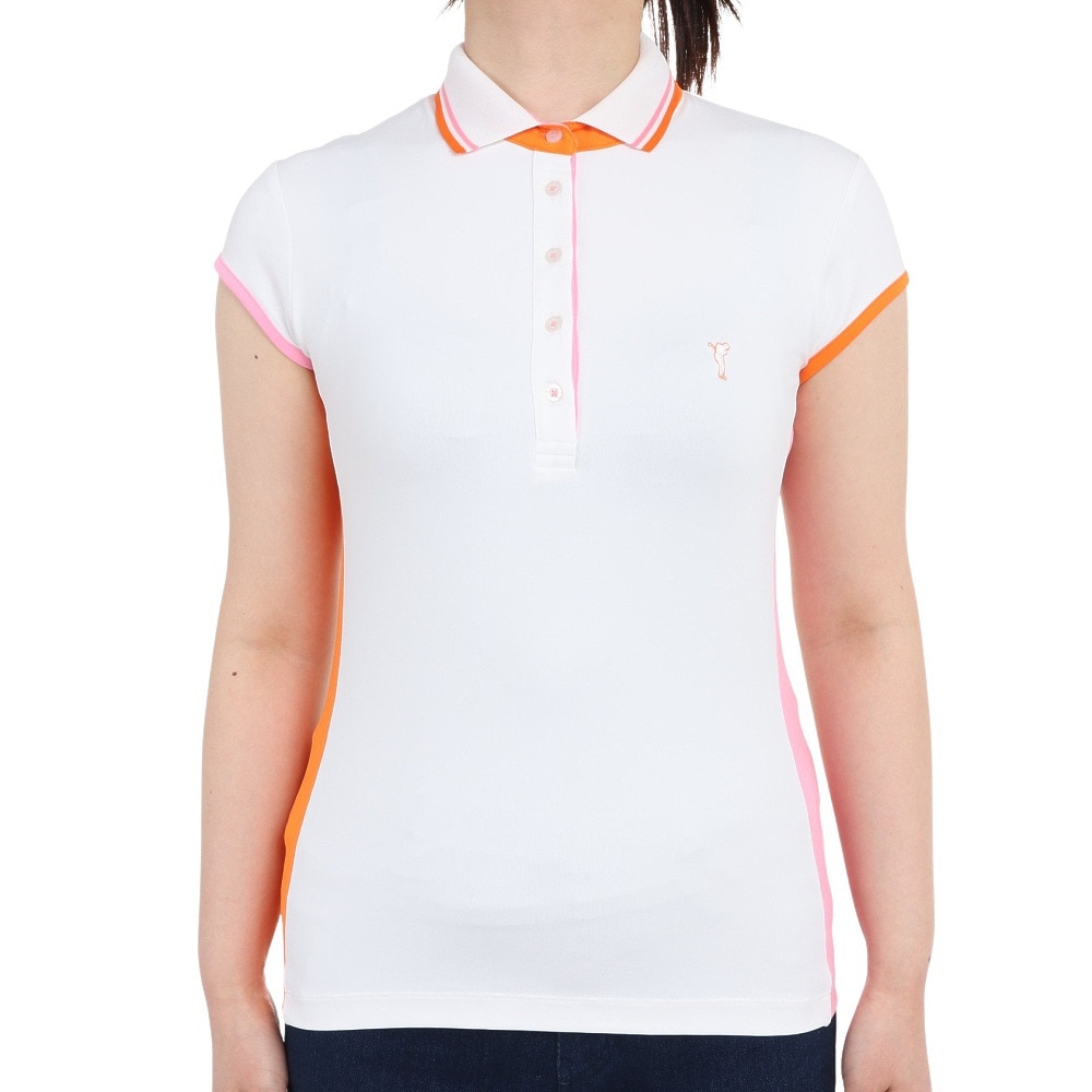 ゴルフィーノ（GOLFINO）（レディース）ゴルフウェア 吸湿 速乾 半袖 NATURAL LIGHT CAPスリーブ ポロシャツ 4433023-100