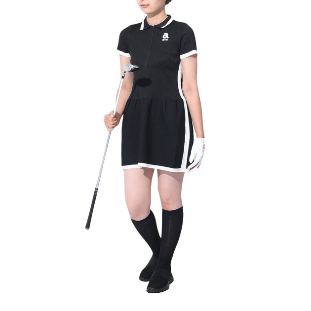 ◇新品◇アルチビオ◇archivio◇半袖ワンピ◇黒◇レディースゴルフ 