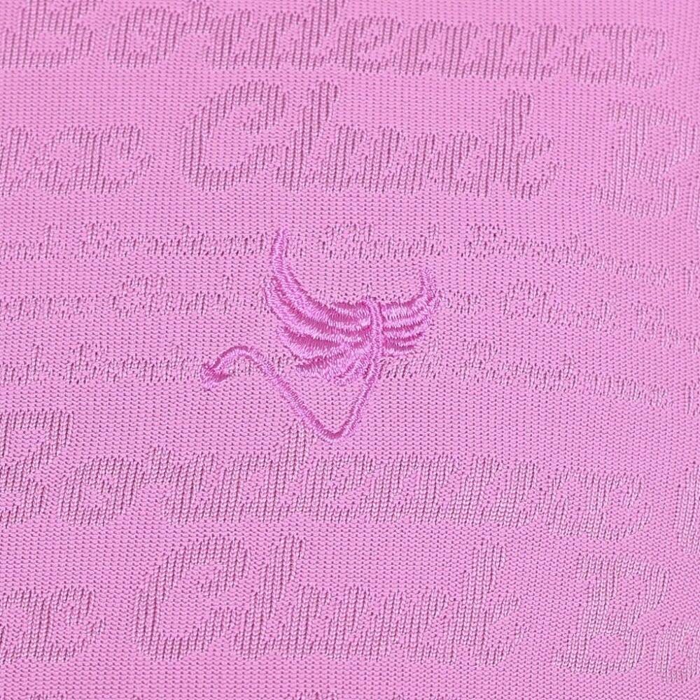 クランク（CLUNK）（レディース）ゴルフウェア 吸水 速乾 ロゴジャガード モックネック半袖シャツ CL5MUG03 MAG★★★