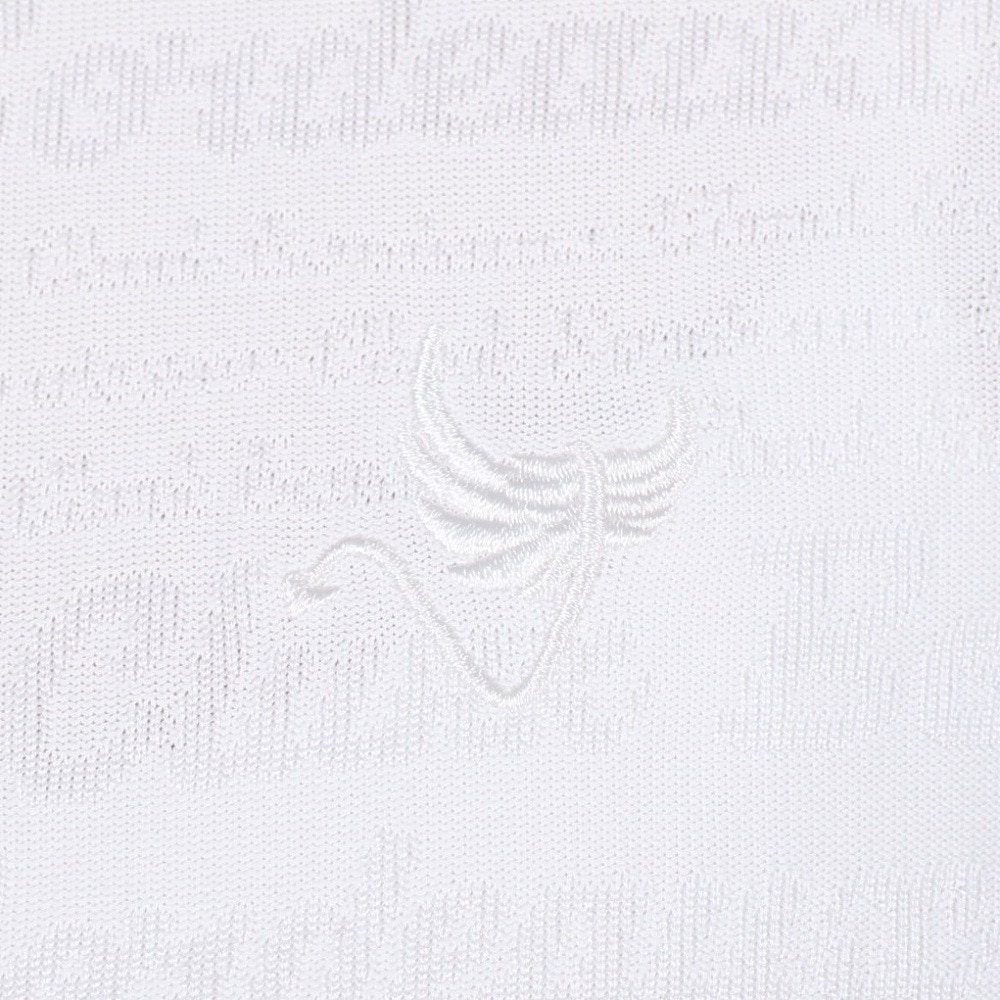 クランク（CLUNK）（レディース）ゴルフウェア 吸水 速乾 ロゴジャガード モックネック半袖シャツ CL5MUG03 WHT★★★