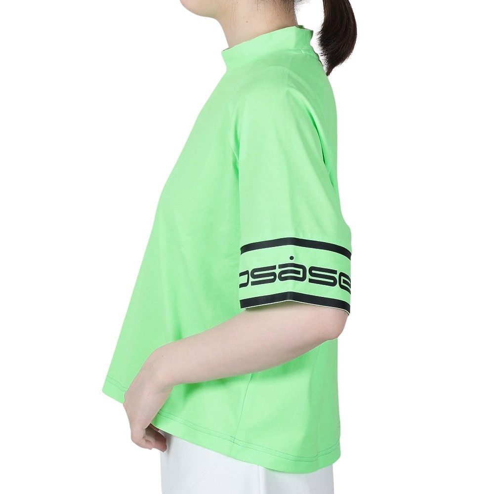 ROSASEN（レディース）ゴルフウェア ストレッチ 吸水 速乾 軽量 A-Line 半袖モックネックシャツ 048-26443-021