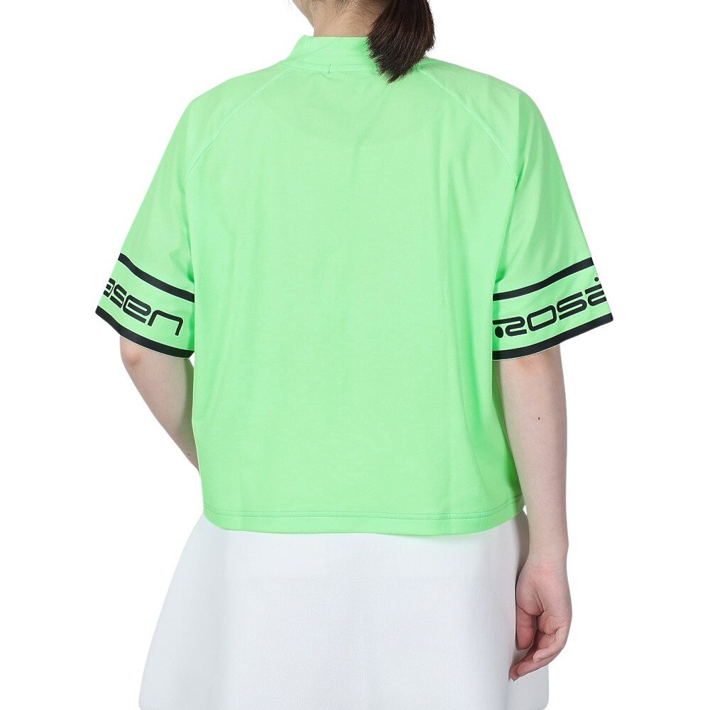 ROSASEN（レディース）ゴルフウェア ストレッチ 吸水 速乾 軽量 A-Line 半袖モックネックシャツ 048-26443-021