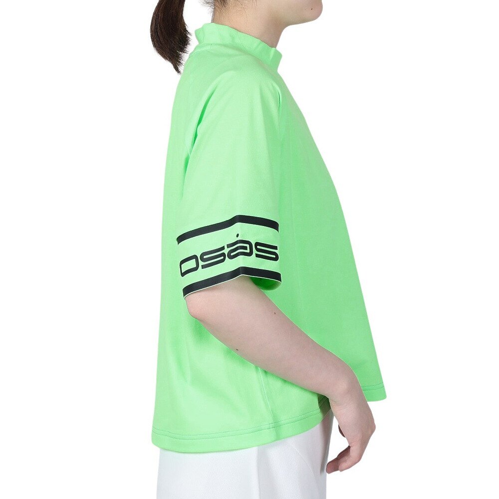 ROSASEN（レディース）ゴルフウェア ストレッチ 吸水 速乾 軽量 A-Line 半袖モックネックシャツ 048-26443-021