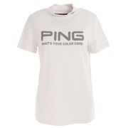 ピン（PING）（レディース）ゴルフウェア 吸汗速乾 UVカット モックネック半袖Tシャツ カットソー 622-2168402-030