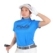 ピン（PING）（レディース）ゴルフウェア 吸汗速乾 UVカット ひんやり モックネック半袖Tシャツ カットソー 622-2168402-110