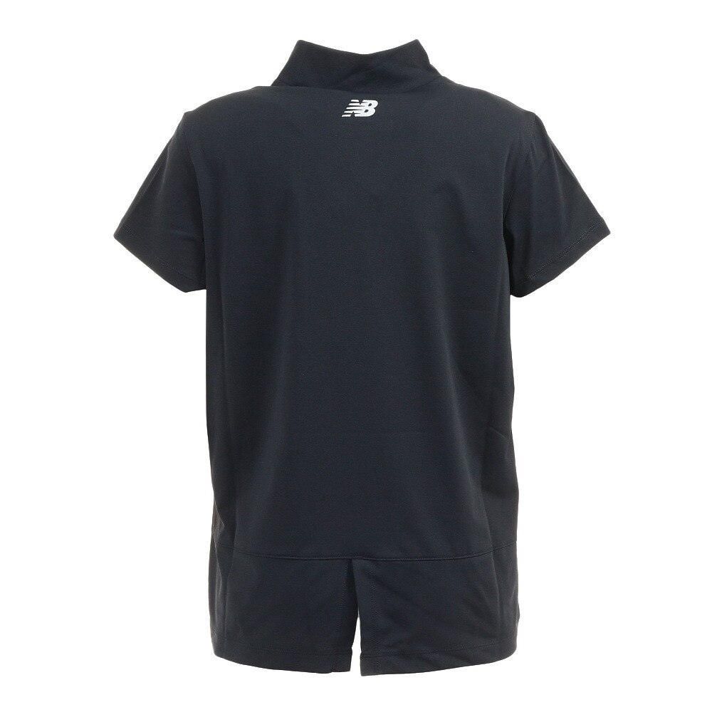 ニューバランス（new balance）（レディース）ゴルフウェア 吸汗速乾 UVカット シングルジャージ モックネック半袖Tシャツ プルオーバー 012-2166501-010