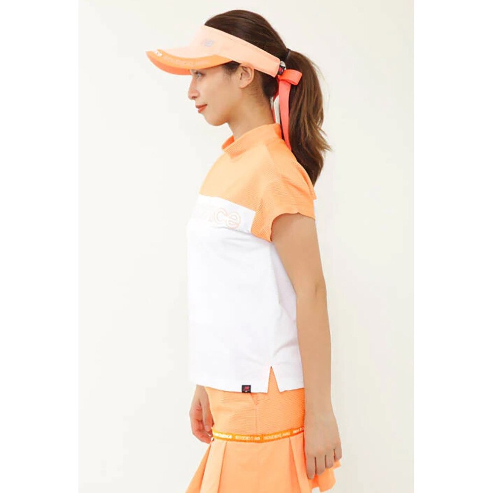 ニューバランス（new balance）（レディース）ゴルフウェア ジャージ×ドビーボーダー 半袖 モックネック プルオーバー 012-2166503-100★★★