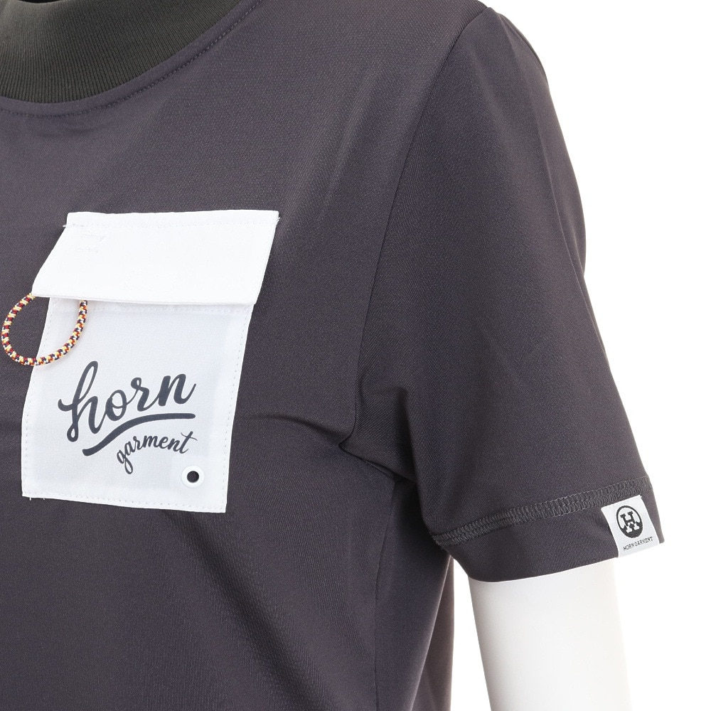 ホーンガーメント（HORN G.M.T）（レディース）ゴルフウェア Jams Mock Neck Tシャツ HCW-2A-AA01-CHARC