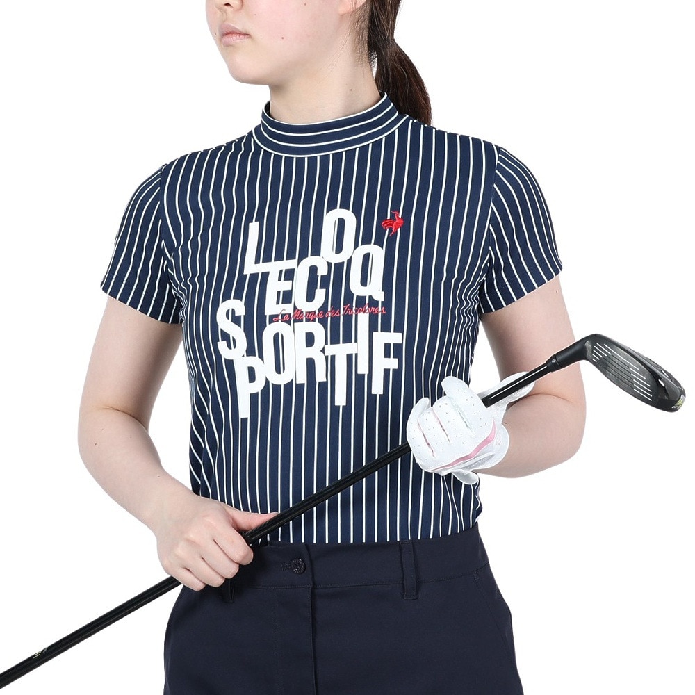 ルコック ゴルフウェア ドライプラスモックネックシャツ QGWTJA16XB NV00 Ｓ 48 ゴルフの大画像