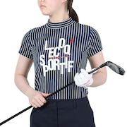 ルコックゴルフ（レディース）ゴルフウェア 吸汗 速乾 ドライプラス 半袖 モックネックシャツ QGWTJA16XB NV00