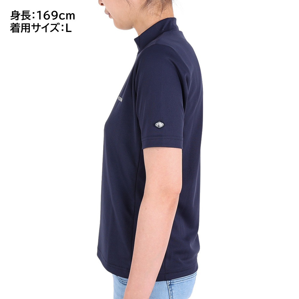 フィドラ（FIDRA）（レディース）ゴルフウェア 冷感 吸汗速乾 氷撃 半袖ハイネックシャツ FD5MUG32 NVY.