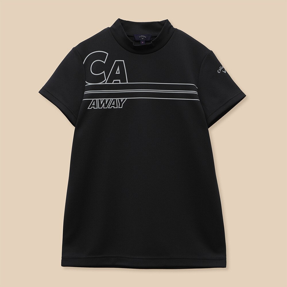 キャロウェイ（CALLAWAY）（レディース）ゴルフウェア ドライ ハイネック ストレッチ UPF50 モックネック レディース ゴルフ 半袖  ストレッチスムース モックネック半袖シャツ C22234201-1010