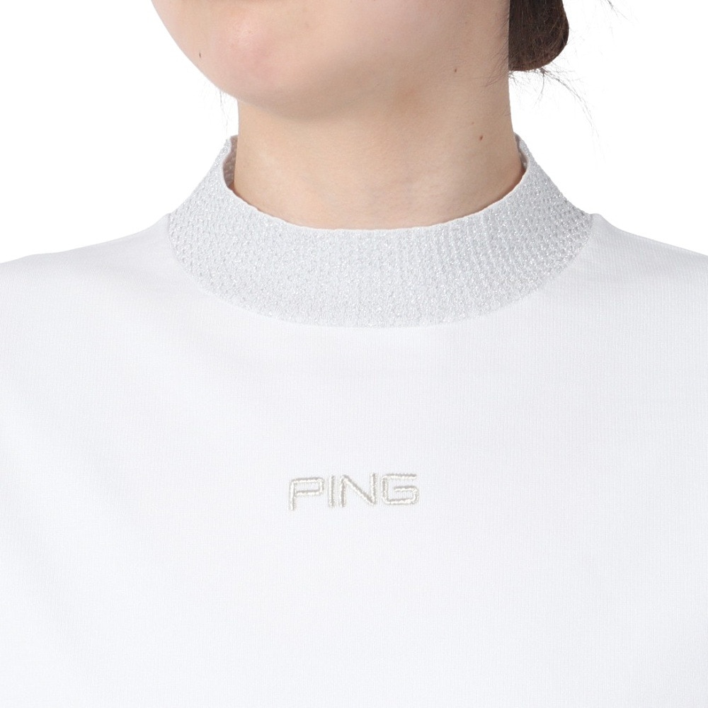 ピン（PING）（レディース）モックネック レディース ゴルフ 半袖 撥水 軽量 ハイネックニット 622-2275800-030