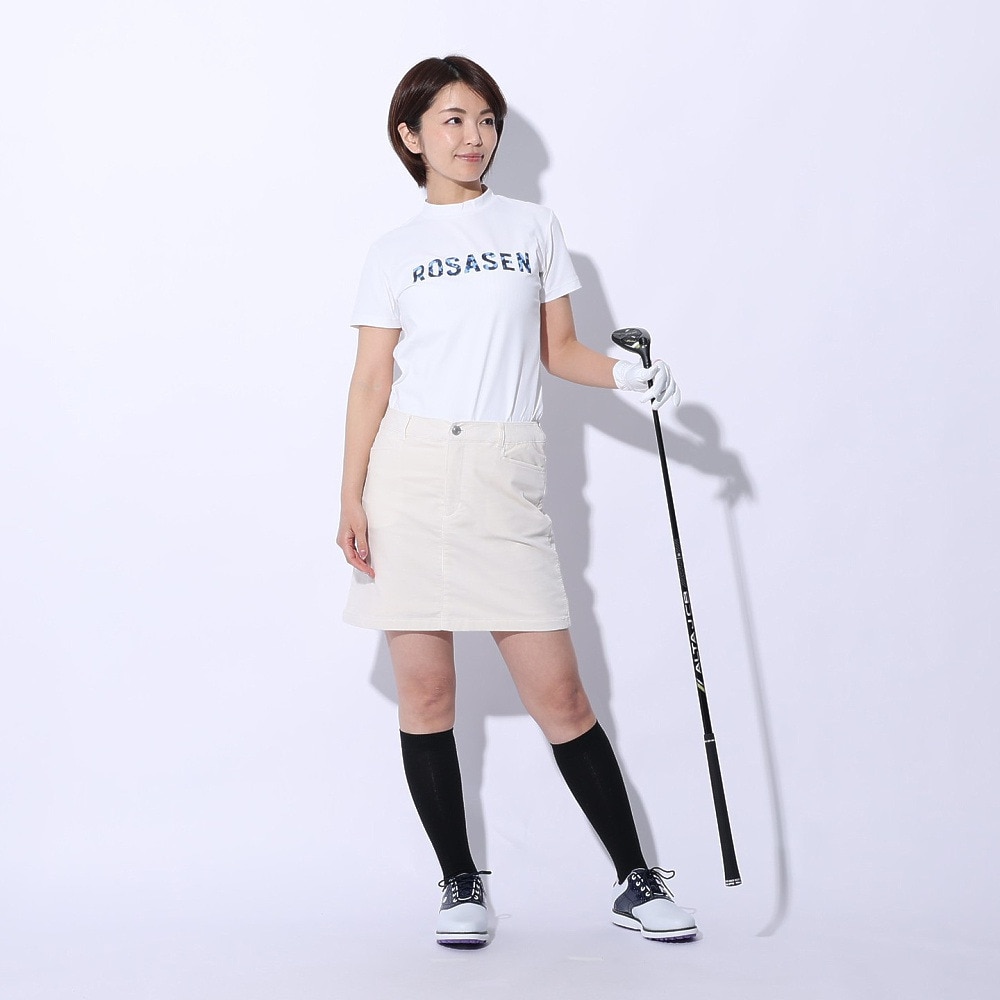 ROSASEN（レディース）ゴルフウェア 半袖 ソロナ天竺半袖モックネック 045-28242-005