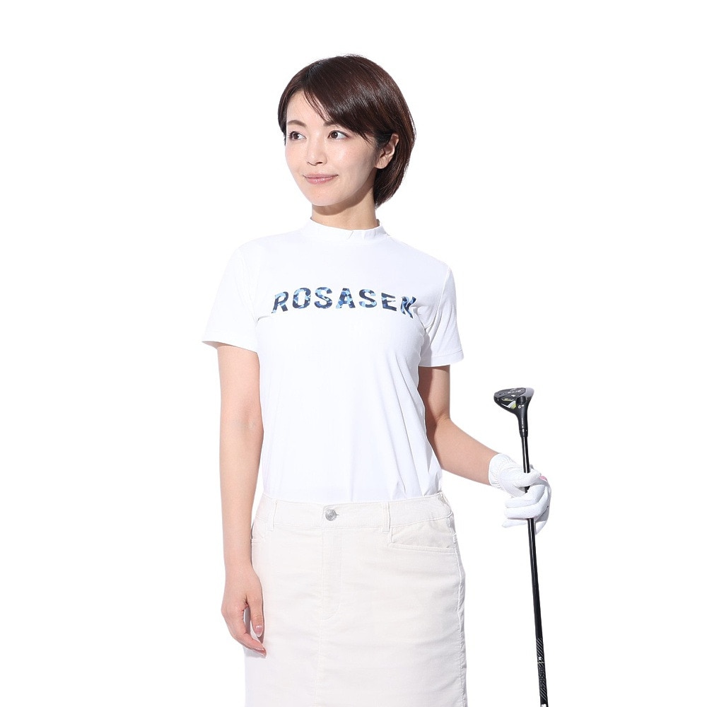 ROSASEN（レディース）ゴルフウェア 半袖 ソロナ天竺半袖モックネック 045-28242-005