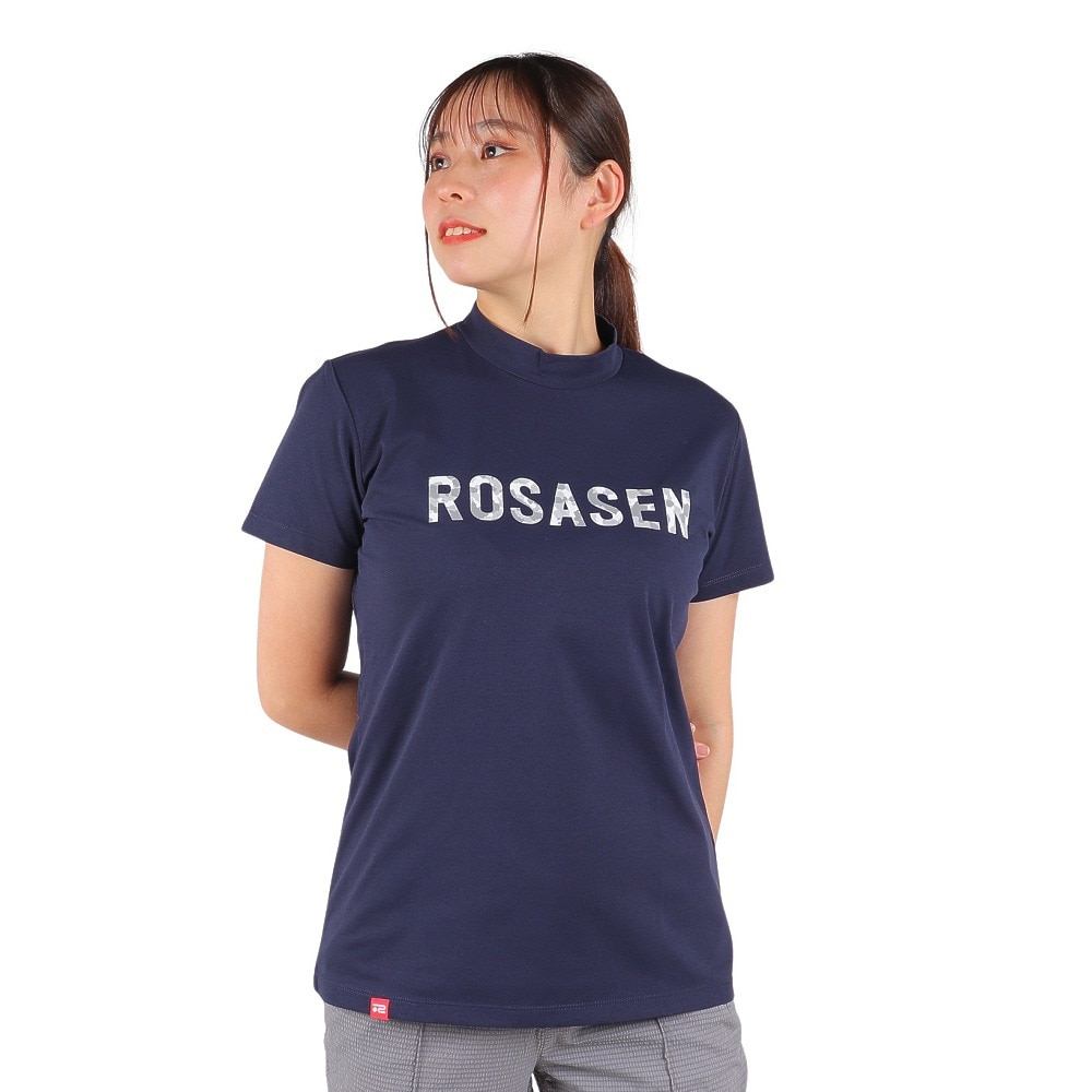 ROSASEN（レディース）ゴルフウェア 半袖 ソロナ天竺半袖モックネック 045-28242-098
