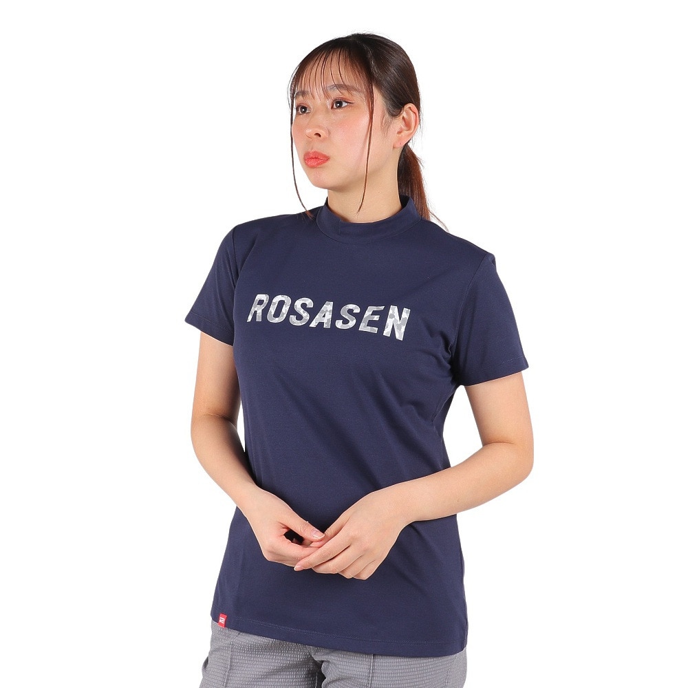 ROSASEN（レディース）ゴルフウェア 半袖 ソロナ天竺半袖モックネック 045-28242-098