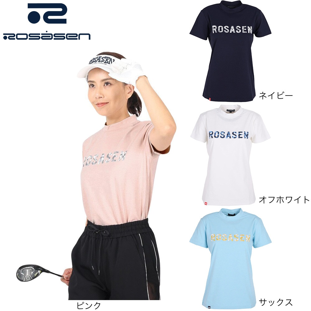ROSASEN（レディース）ゴルフウェア 半袖 ソロナ天竺半袖モックネック 045-28242-005