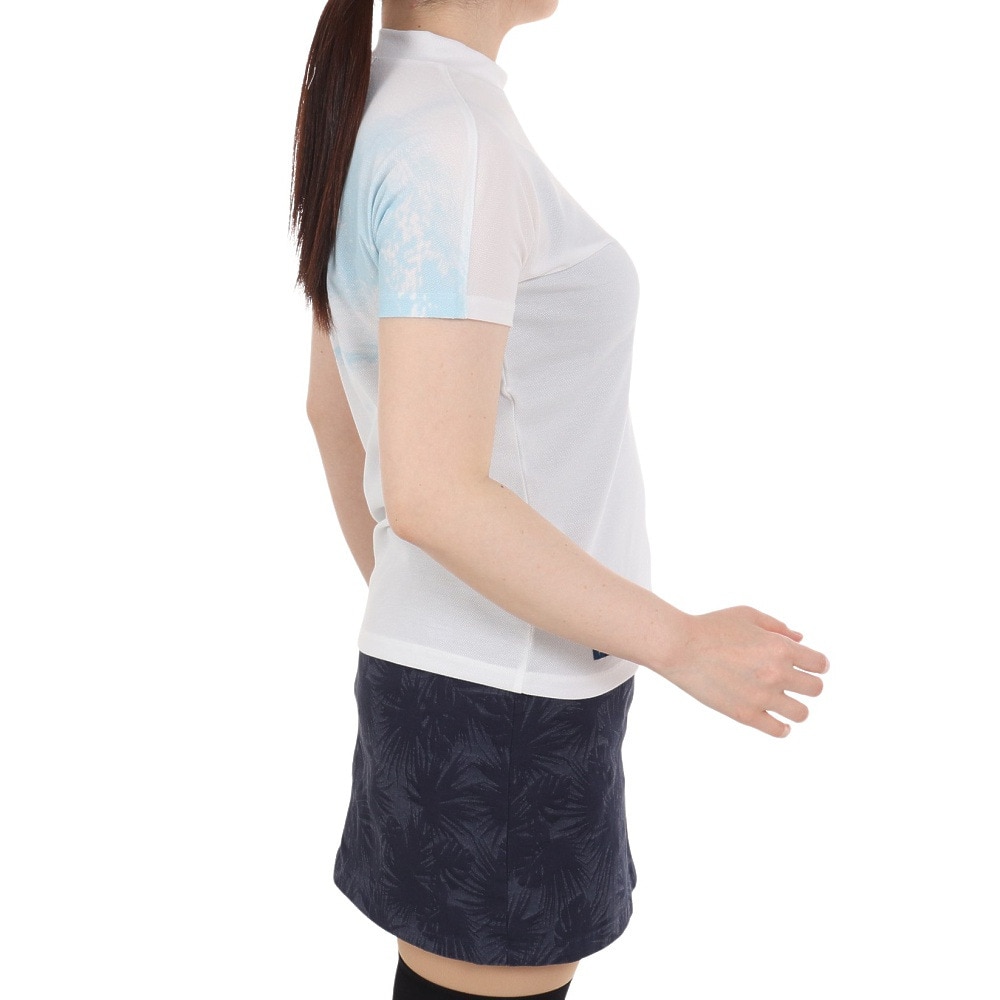 ROSASEN（レディース）ゴルフウェア 吸汗速乾 ドライ ストレッチ半袖モックネック 045-28442-005