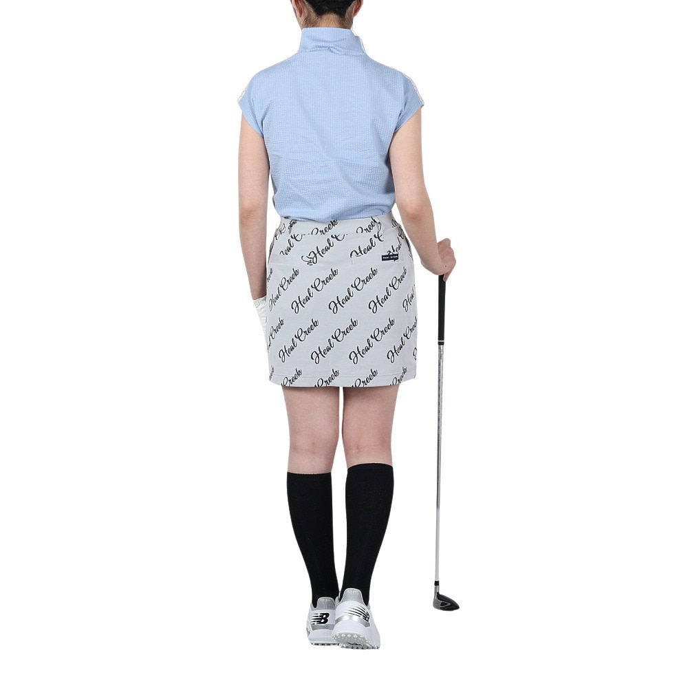 ヒールクリーク（HEAL CREEK）（レディース）モックネック レディース ゴルフ 半袖 デラウェプレミアムサッカージャージ 半袖シャツ 002-28540-095