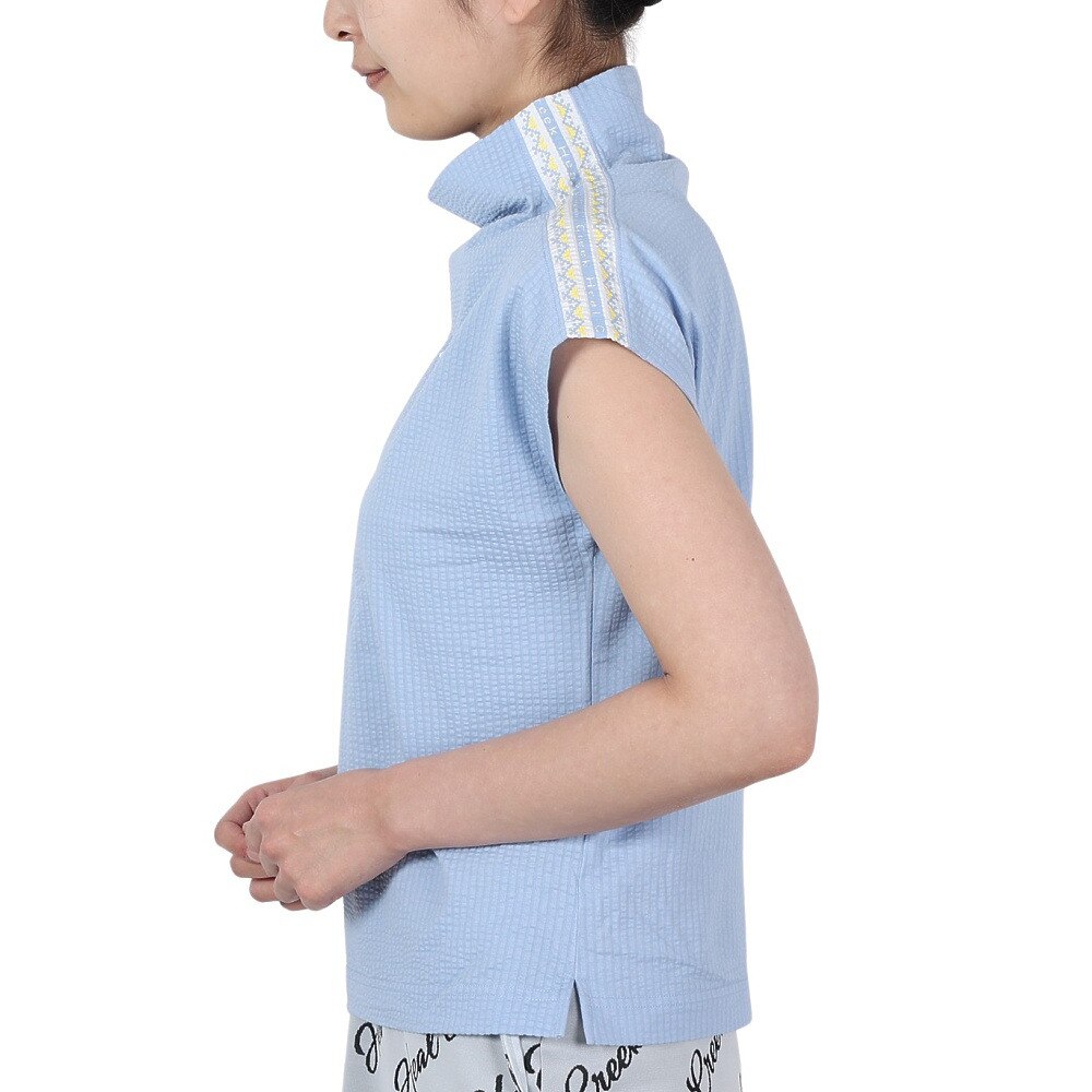 ヒールクリーク（HEAL CREEK）（レディース）モックネック レディース ゴルフ 半袖 デラウェプレミアムサッカージャージ 半袖シャツ 002-28540-095