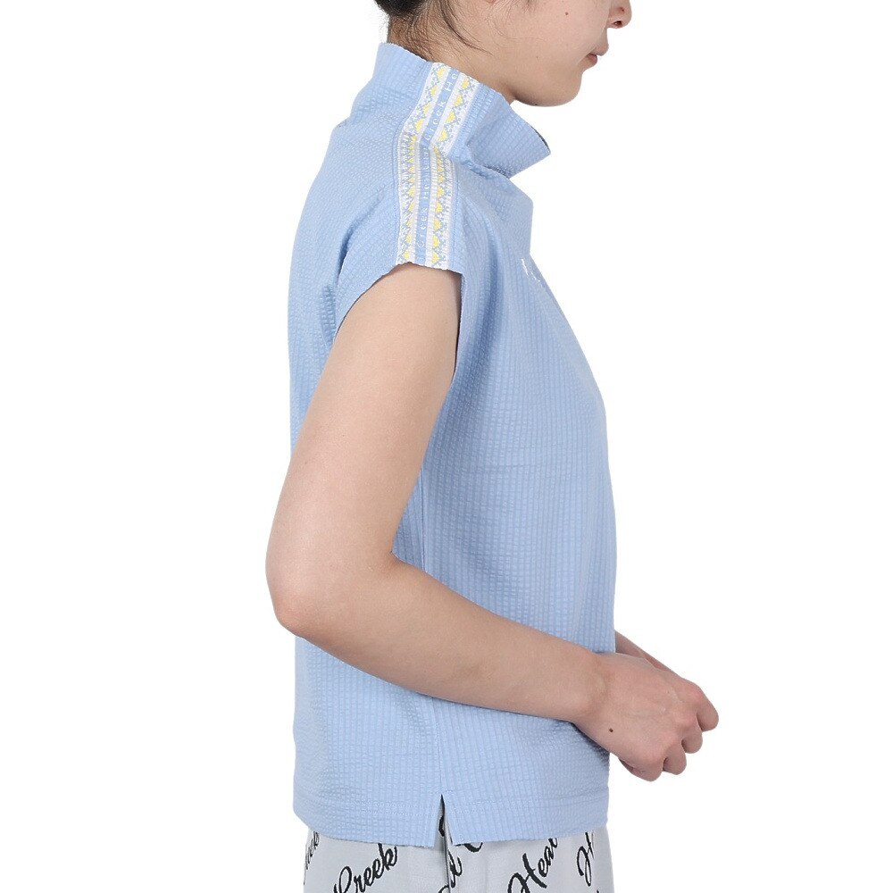 ヒールクリーク（HEAL CREEK）（レディース）モックネック レディース ゴルフ 半袖 デラウェプレミアムサッカージャージ 半袖シャツ 002-28540-095