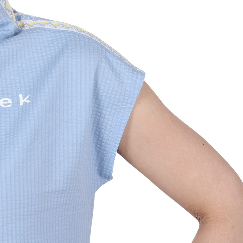 ヒールクリーク（HEAL CREEK）（レディース）モックネック レディース ゴルフ 半袖 デラウェプレミアムサッカージャージ 半袖シャツ 002-28540-095