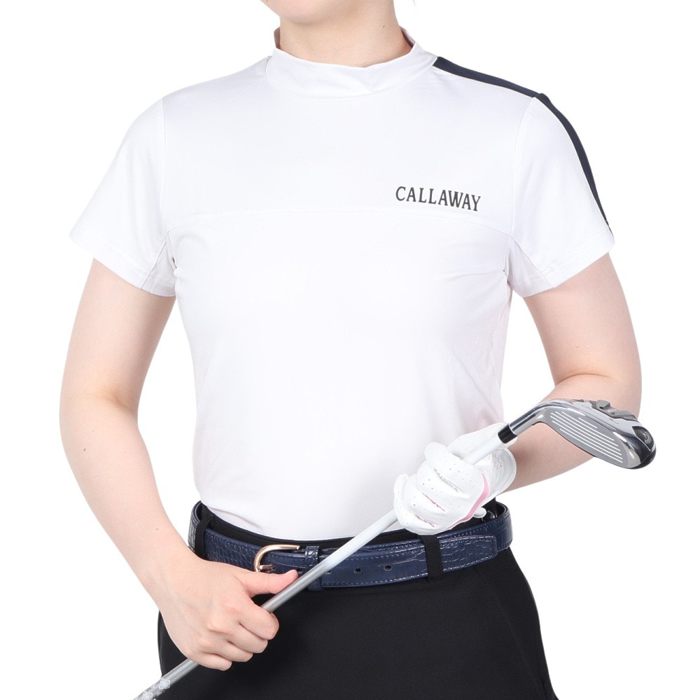 キャロウェイ（CALLAWAY）（レディース）ゴルフウェア ストレッチスムース 半袖モックネックシャツ C23134201-1030
