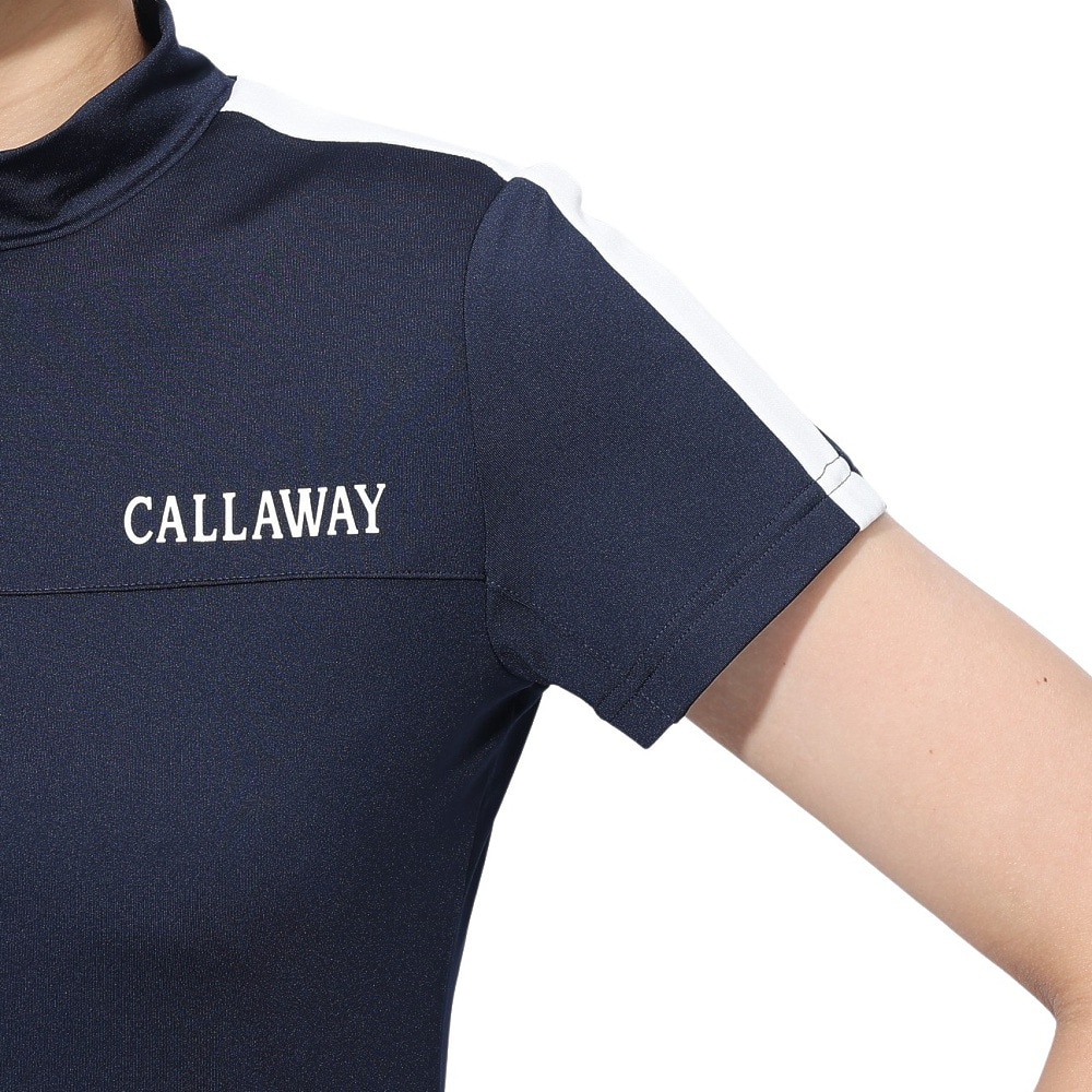 キャロウェイ（CALLAWAY）（レディース）ゴルフウェア ストレッチスムース 半袖モックネックシャツ C23134201-1120