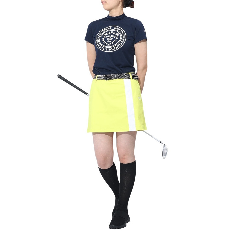 キャロウェイ（CALLAWAY）（レディース）ゴルフウェア ストレッチ 天竺 半袖 モックネックシャツ C23134212-1120