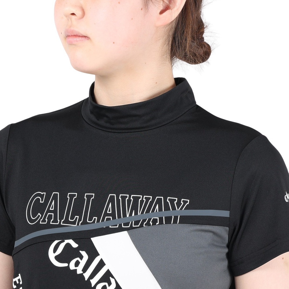 キャロウェイ（CALLAWAY）（レディース）ゴルフウェア ストレッチスムース 半袖モックネックシャツ C23134213-1010