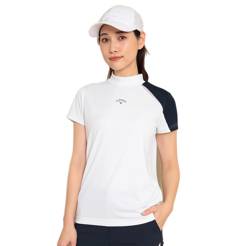 キャロウェイ（CALLAWAY）（レディース）ゴルフウェア クローズドメッシュ半袖モックネックシャツ C23134216-1030