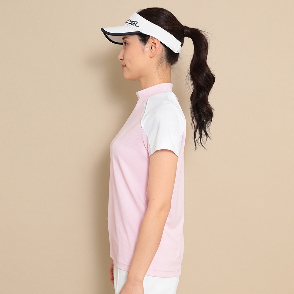 キャロウェイ（CALLAWAY）（レディース）ゴルフウェア クローズドメッシュ半袖モックネックシャツ C23134216-1090