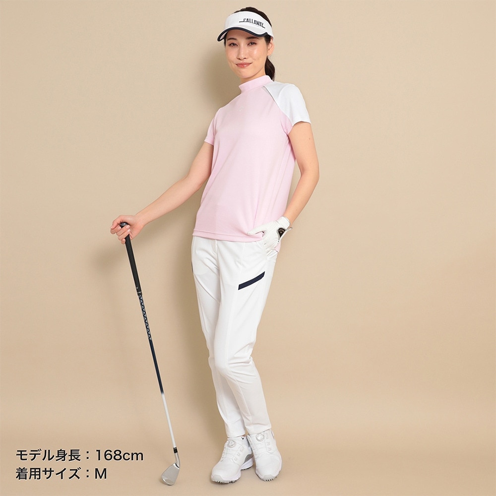 キャロウェイ（CALLAWAY）（レディース）ゴルフウェア クローズドメッシュ半袖モックネックシャツ C23134216-1090