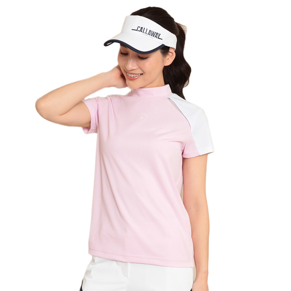 キャロウェイ（CALLAWAY）（レディース）ゴルフウェア クローズドメッシュ半袖モックネックシャツ C23134216-1090