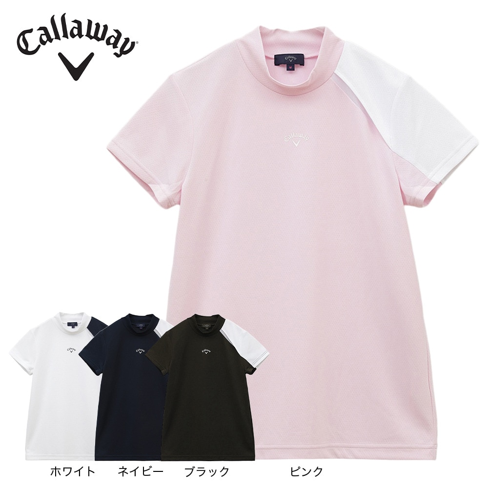 キャロウェイ（CALLAWAY）（レディース）ゴルフウェア クローズドメッシュ半袖モックネックシャツ C23134216-1010