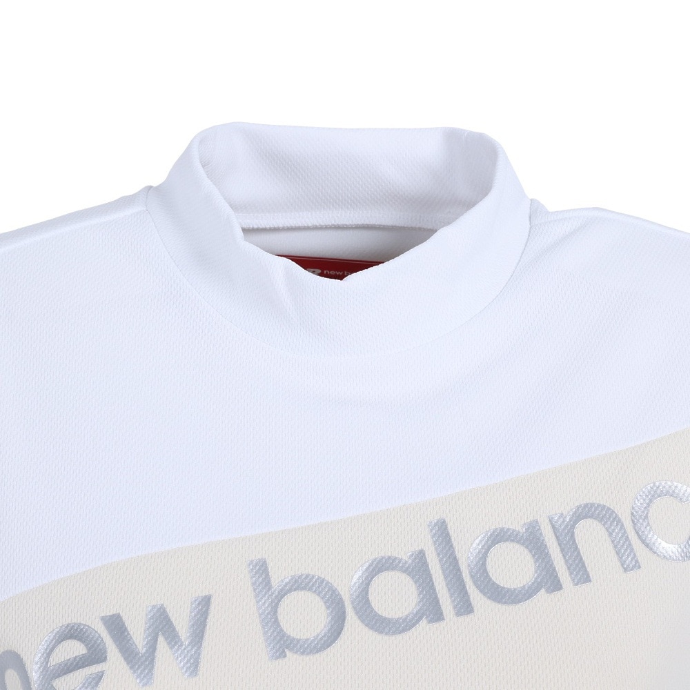 ニューバランス（new balance）（レディース）ゴルフウェア バイカラー メッシュダブルフェイス モックネック 半袖プルオーバー 012-3166501-040