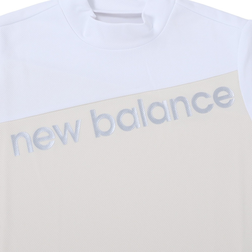 ニューバランス（new balance）（レディース）ゴルフウェア バイカラー メッシュダブルフェイス モックネック 半袖プルオーバー 012-3166501-040