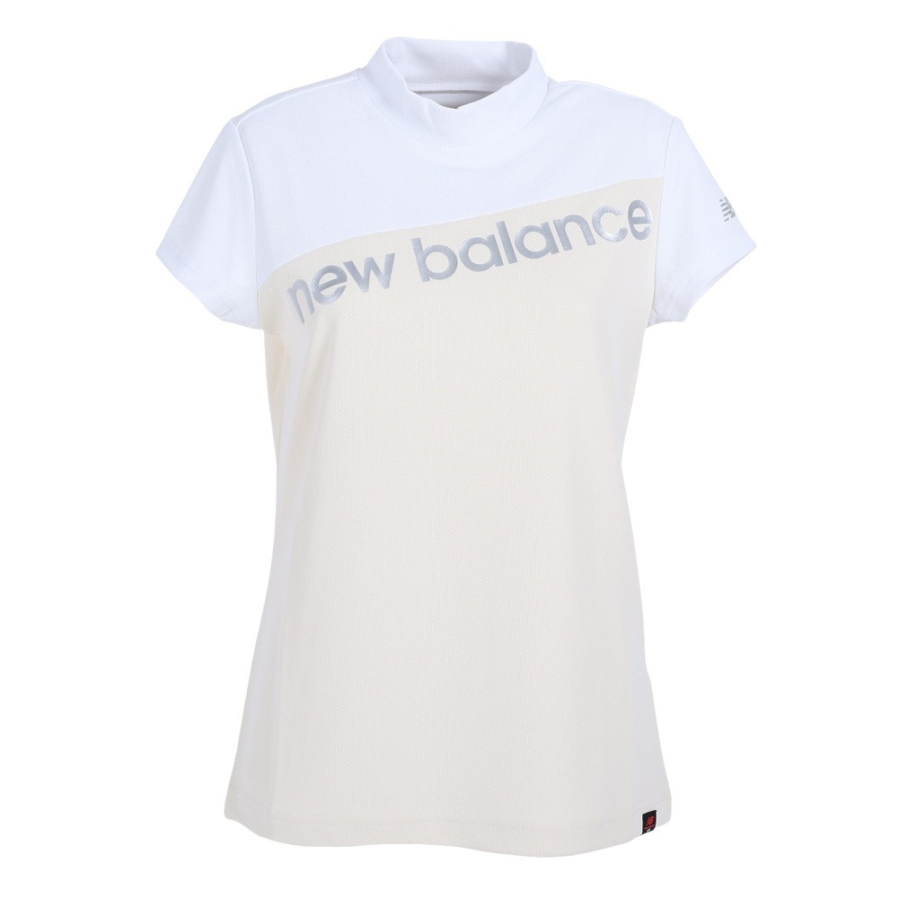 ニューバランス（new balance）（レディース）ゴルフウェア バイカラー メッシュダブルフェイス モックネック 半袖プルオーバー 012-3166501-040