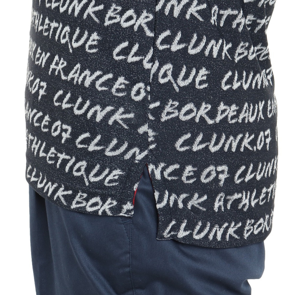 クランク（CLUNK）（レディース）ゴルフウェア 吸汗 速乾 消臭 半袖 ジャガードモックシャツ CL5PUG13 NVY
