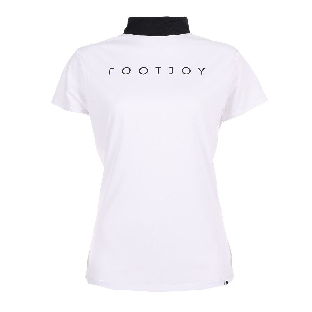フットジョイ（FootJoy）（レディース）ゴルフウェア 吸汗 速乾 半袖 ロゴプリント ストレッチモックネックシャツ FJW-S23-S0  80559 ゴルフ用品はヴィクトリアゴルフ