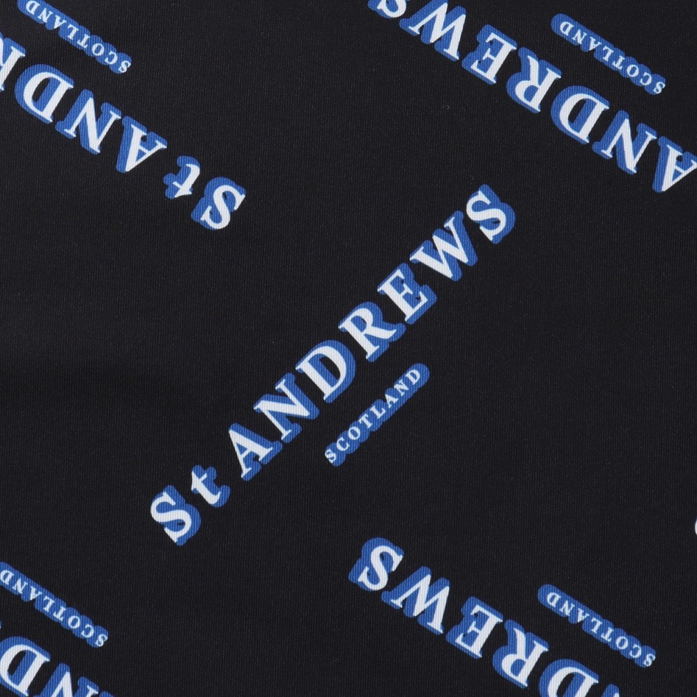 セントアンドリュース（ST.ANDREWS）（レディース）ゴルフウェア 吸水速乾 クロッシングロゴプリント 半袖ハイネック 043-3167354-010