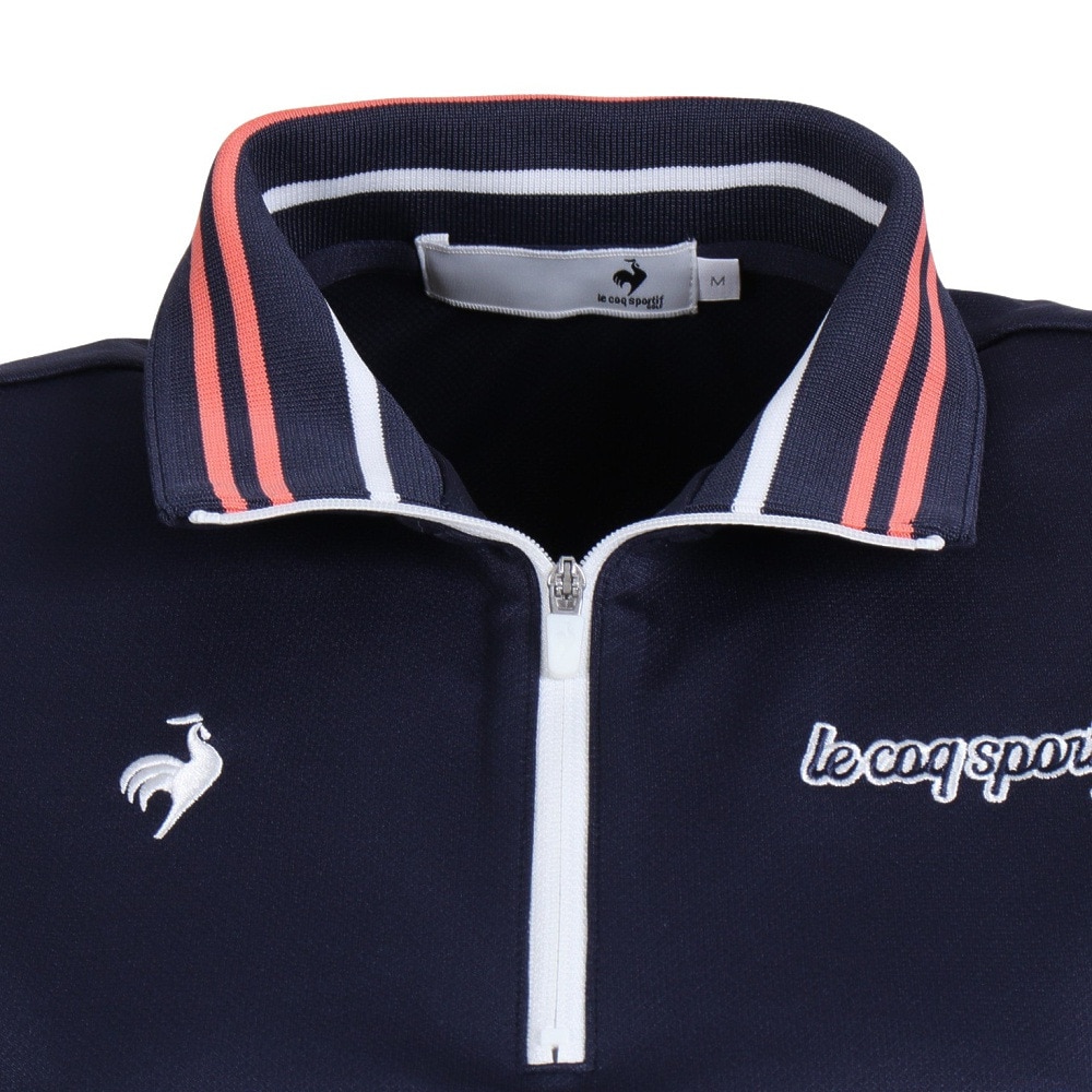 ルコックスポルティフ（lecoqsportif）（レディース）ゴルフウェア 吸汗 速乾 ハーフジップ半袖シャツ QGWVJA11 NV00