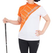 マンシングウエア（MUNSING WEAR）（レディース）ゴルフウェア 吸汗 速乾 半袖 接触冷感- 切替モックネックシャツ MEWVJA05 OR00