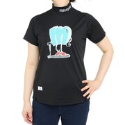 マンシングウエア（MUNSING WEAR）（レディース）ゴルフウェア 吸汗 速乾 遮熱 半袖 SUNSCREEN鹿の子プリントモックネックシャツ MEWVJA11 BK00